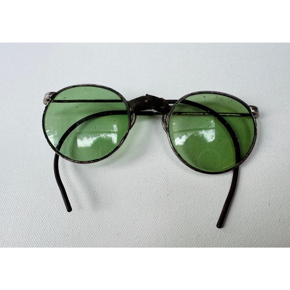 Antique American Optical Green Glass Round Sunglasses